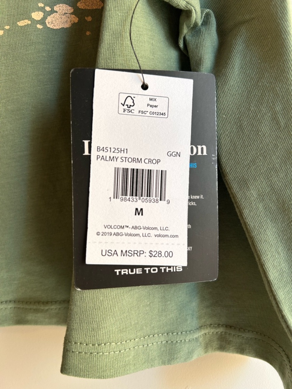 Volcom Palmy Storm Crop Muscle Tank Tee in Green - Picture 5 of 8